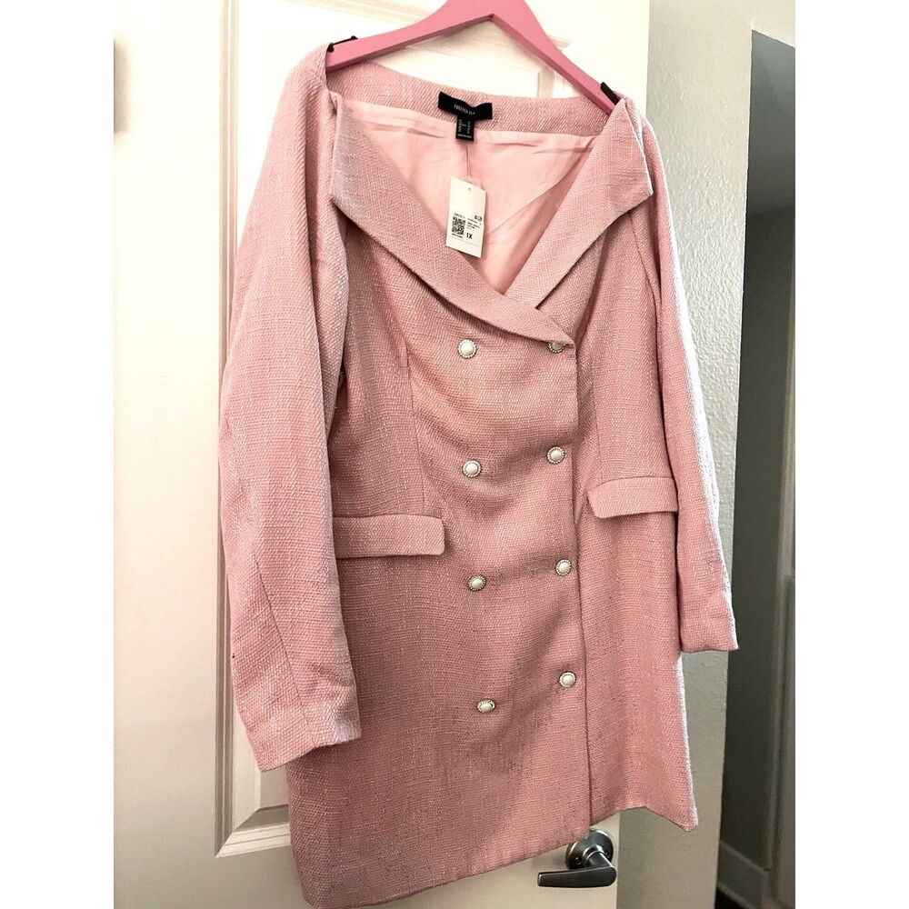 Forever 21 Premium Audrey Hepburn Style Pink Dress Lined Plus Size 1X Lined BNWT